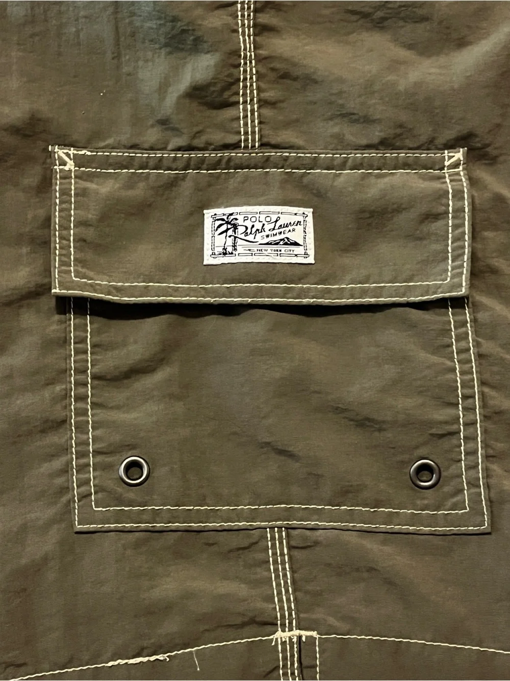 Ralph Lauren Polo Shorts Swim Trunks Olive Green Board Bathing Suit Men’s Large